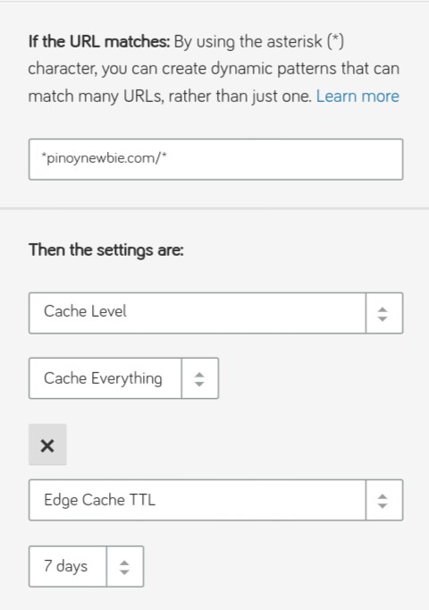 wordpress page rule CloudFlare